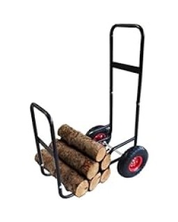 Thunderbay Firewood Cart w/Wheels 220 lbs Capacity Utility Log Rack Heavy Duty Steel Outdoor Indoor Wood Carrier