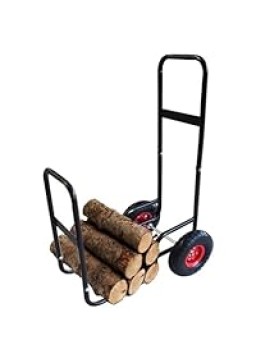 Thunderbay Firewood Cart w/Wheels 220 lbs Capacity Utility Log Rack Heavy Duty Steel Outdoor Indoor Wood Carrier