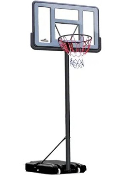 THUNDERBAY Portable Basketball Hoop Goal System Height Adjustable, 4.8-10ft Adjustable, 44in Backboard for Kids/Adults Indoor Outdoor Black/White
