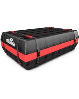 THUNDERBAY Car Roof Bag, Rooftop top Cargo Carrier Bag 20 Cubic feet Waterproof for All Cars with/Without Rack, Includes Storage Bag, Anti-Slip Mat, 6 Reinforced Straps, Luggage Lock