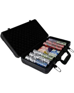 THUNDERBAY 14 Gram 300 Count Poker Set, 14G Clay Composite Chips with Aluminum Case, Two Decks of Playing Cards, Full Set of Buttons&5 Dices for Poker, Texas Hold'em, Blackjack, Casino Games at Home