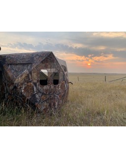 THUNDERBAY 3-4 Person Hidden Threat See Through Hunting Blind, See Through Panel Window with Surround View, Floor Space 62" x 62" to 72" x 72"