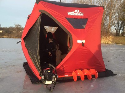 THUNDERBAY Ice Cube Series Pop-Up Portable 2-3 Person Ice Fishing Shelter