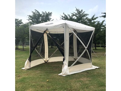 THUNDERBAY Pop-Up Portable Screen Tent, 5-Sided Hub Gazebo, 4 Person Screen House, Easy Install Canopy