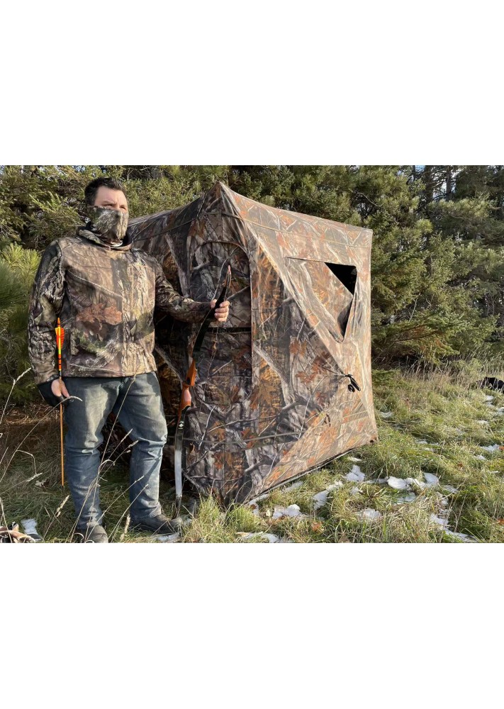 Ground Blind Portable Deer Hunting Blind Shoot Through Mesh Windows Hunt Tent 