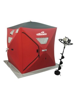 33cc Power Ice Auger and Portable Two Man Shelter Combo